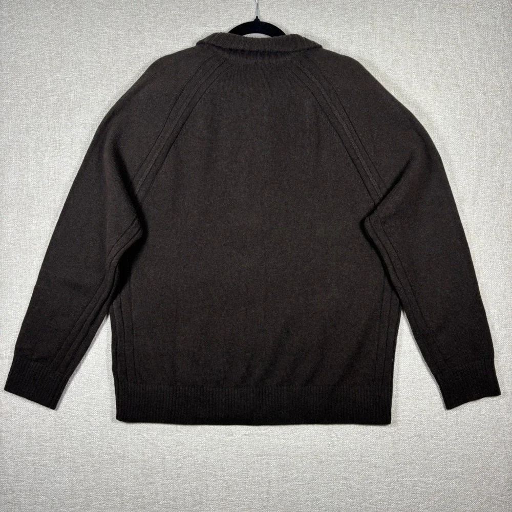 Banana Republic Mens XL Brown Italian Wool Blend Button Sweater Pullover